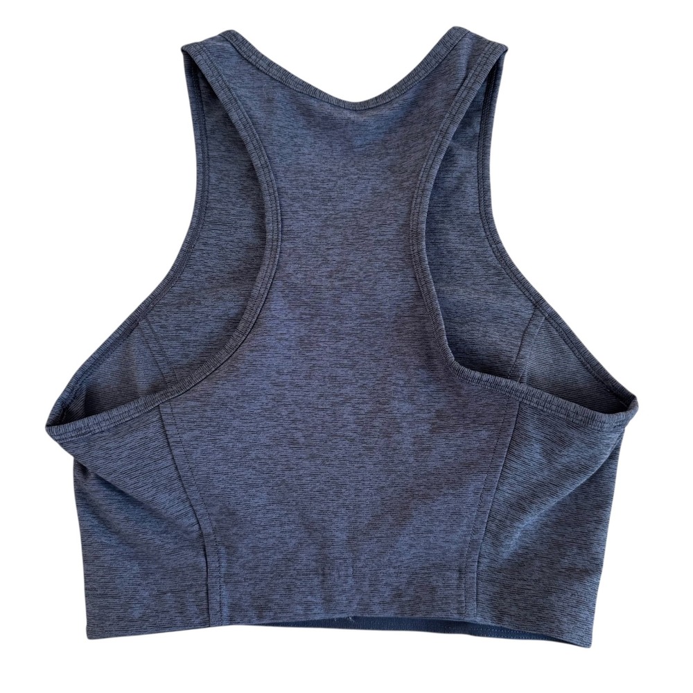 Outdoor Voices XS Blue Space Dye Crop Top High Neck Racerback Sports Bra 294768 - Picture 2 of 5